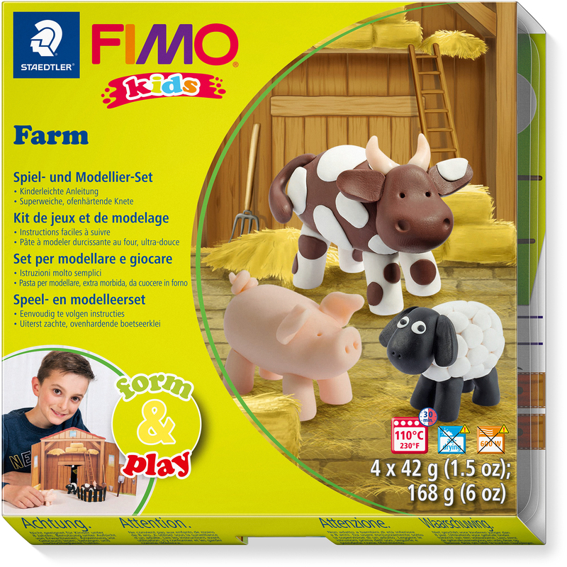 FIMO Kids form&play, Set Farm, 4 x 42g, assortiert