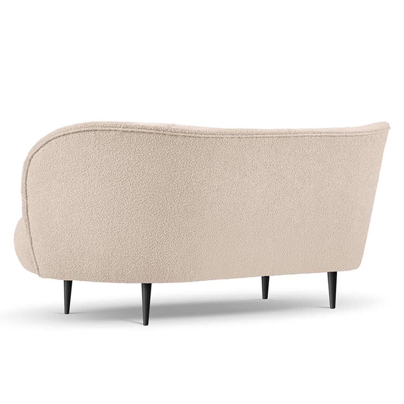 Mazzini Sofas Canapé Clove 3 places Velours bouclé beige - 180x77x80 cm