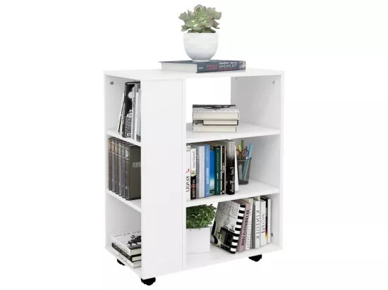 Armoire à roulettes Blanc 60x35x75 cm Bois d’ingénierie