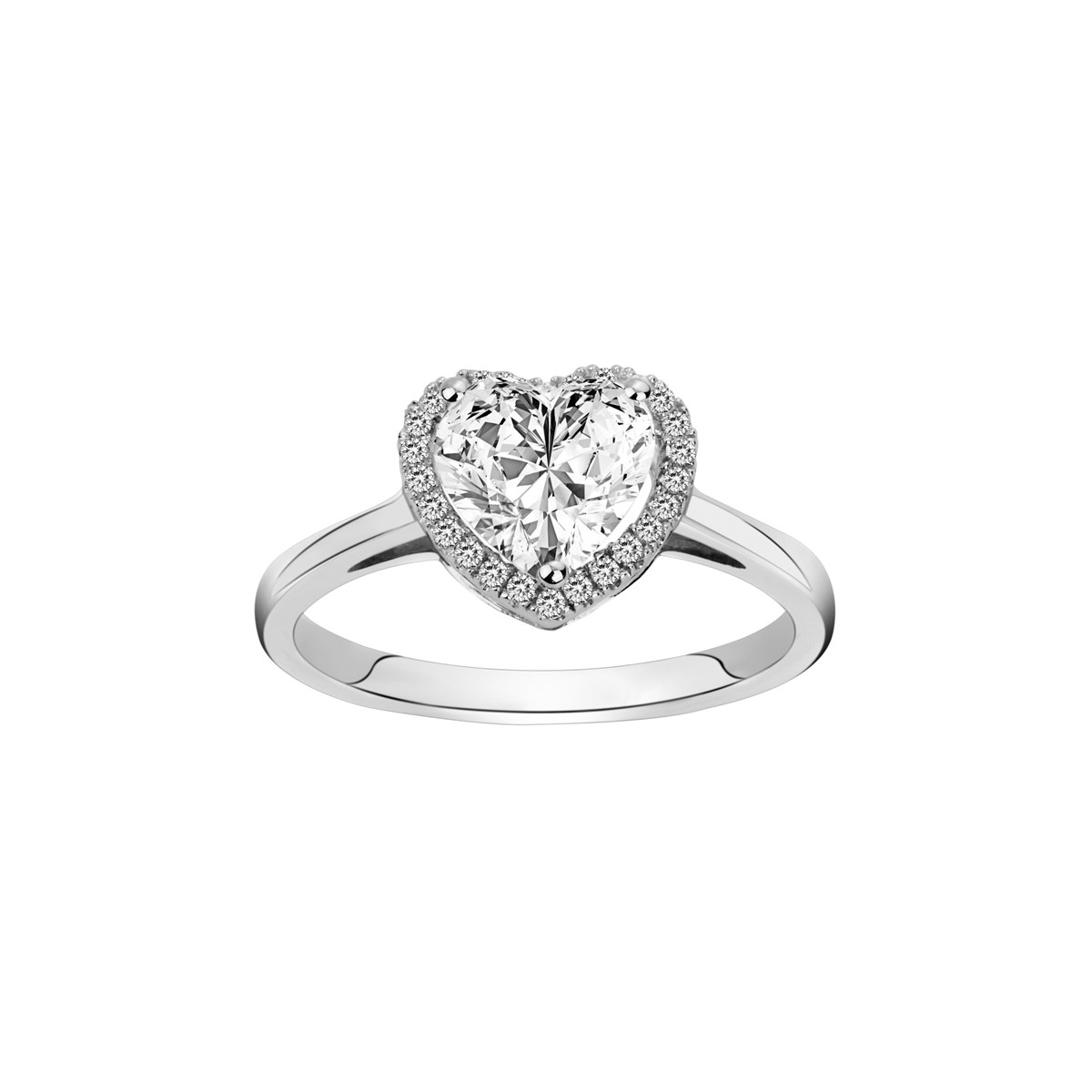 Bague de fiançailles en Argent avec oxyde de zirconium blanc