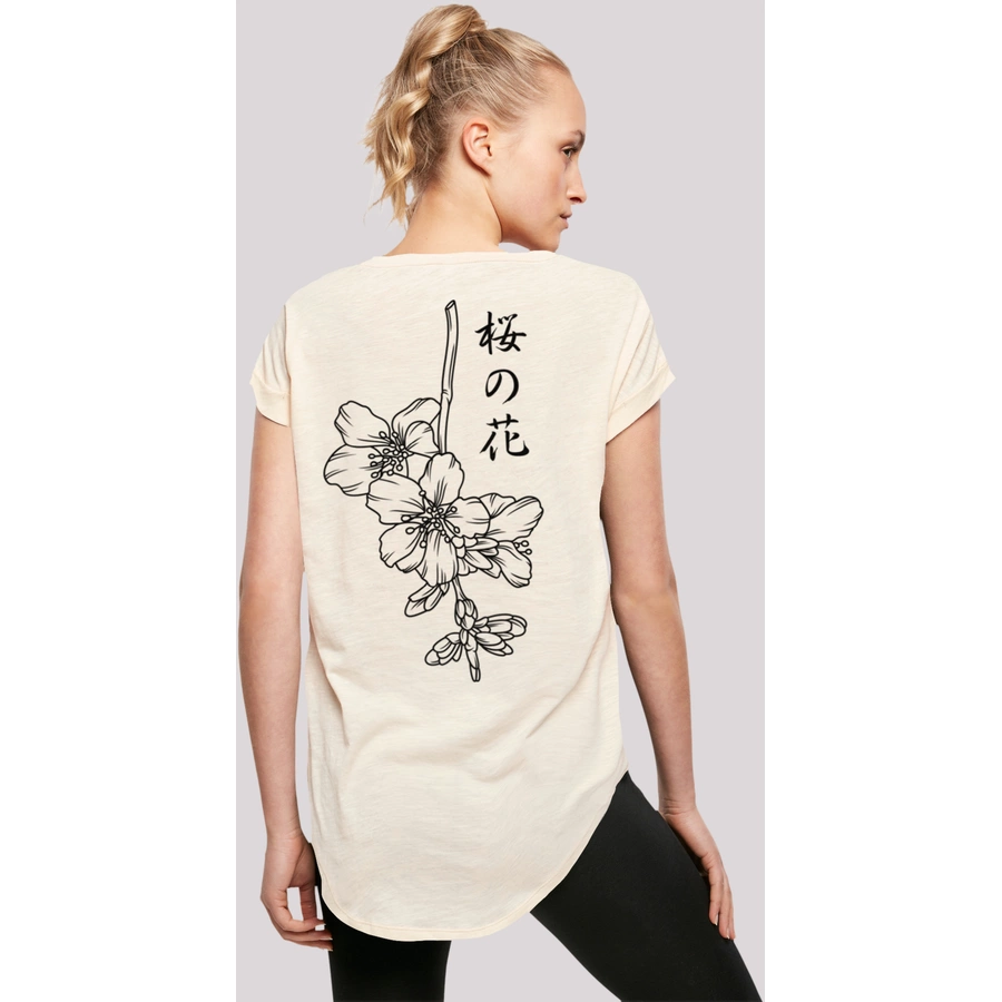 F4NT4STIC Long Cut T-Shirt Japan Flower Whitesand