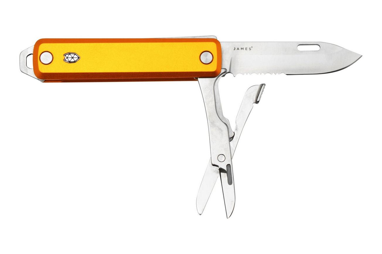 The James Brand The Ellis Scissors, Canary, Aluminum Serrated, zakmes
