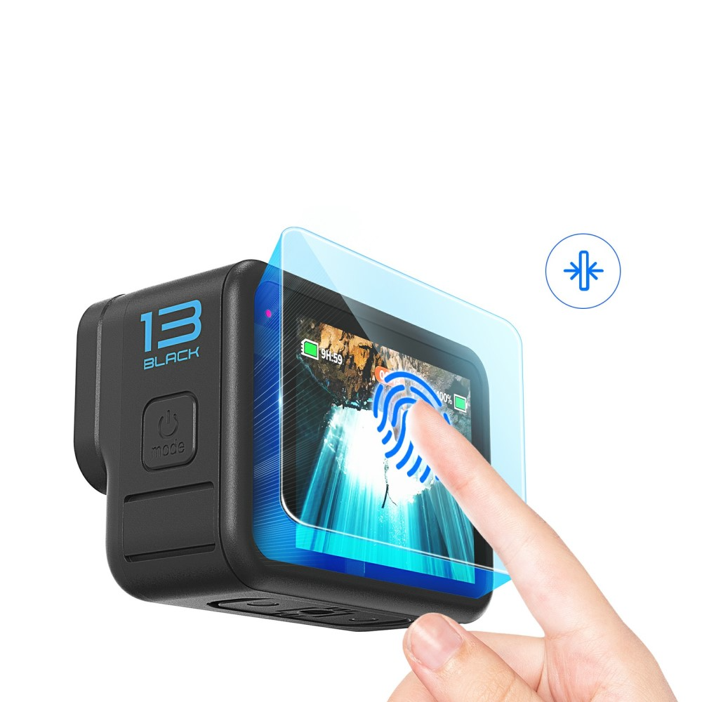 (3-tlg. Set) GoPro Hero 13 Black Panzer Glas Display (1x Kamera / 2x Display) - Transparent