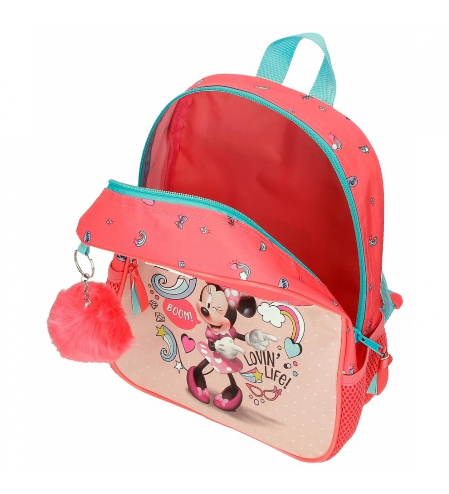 Mochila pré-escolar Joumma Bags Minnie Lovin Life 28cm adaptável rosa