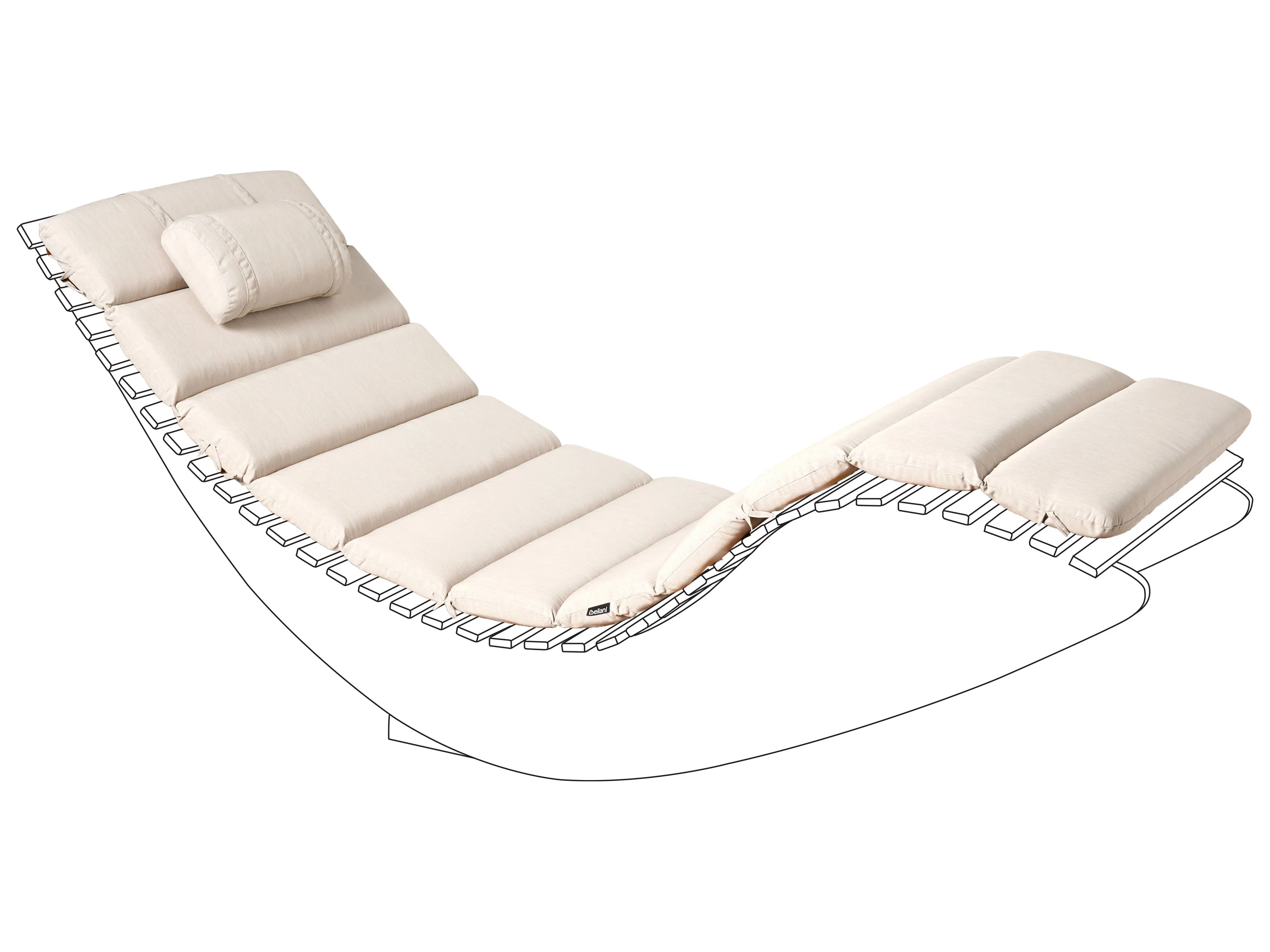 Kussen voor ligstoel BRESCIA PREMIUM 180 x 60 cm Lichtbeige