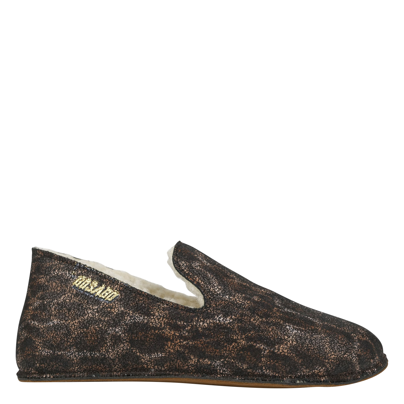 COCO - Chaussons fourrés en cuir imprimé léopard | Multicolore