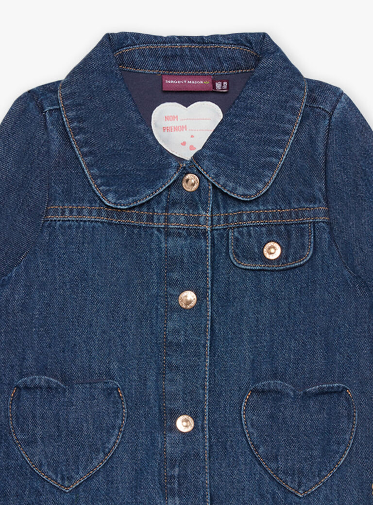 Veste bleue en jean brut