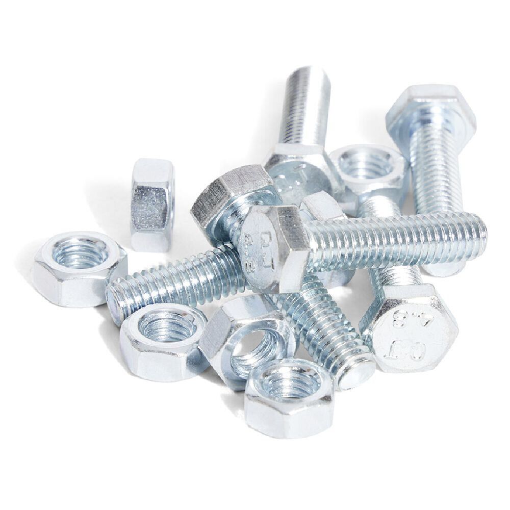 6 boulons tête hexagonale acier zingué - 6x25 mm