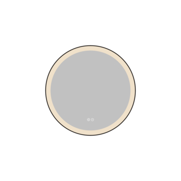 Atlantic badkamerspiegel Janessa met verlichting rond ø 60 cm chroom - met zwarte aluminium rand