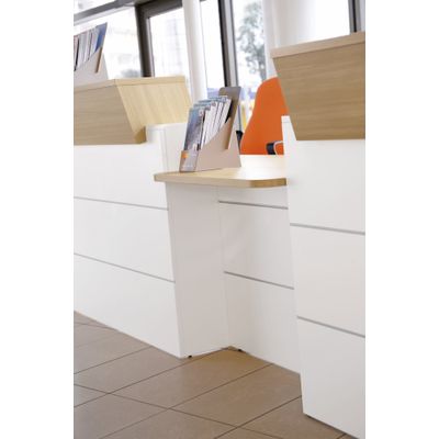 Banque d'accueil en angle à 90° SUNDAY - L83 x H74 x P83 - Chêne