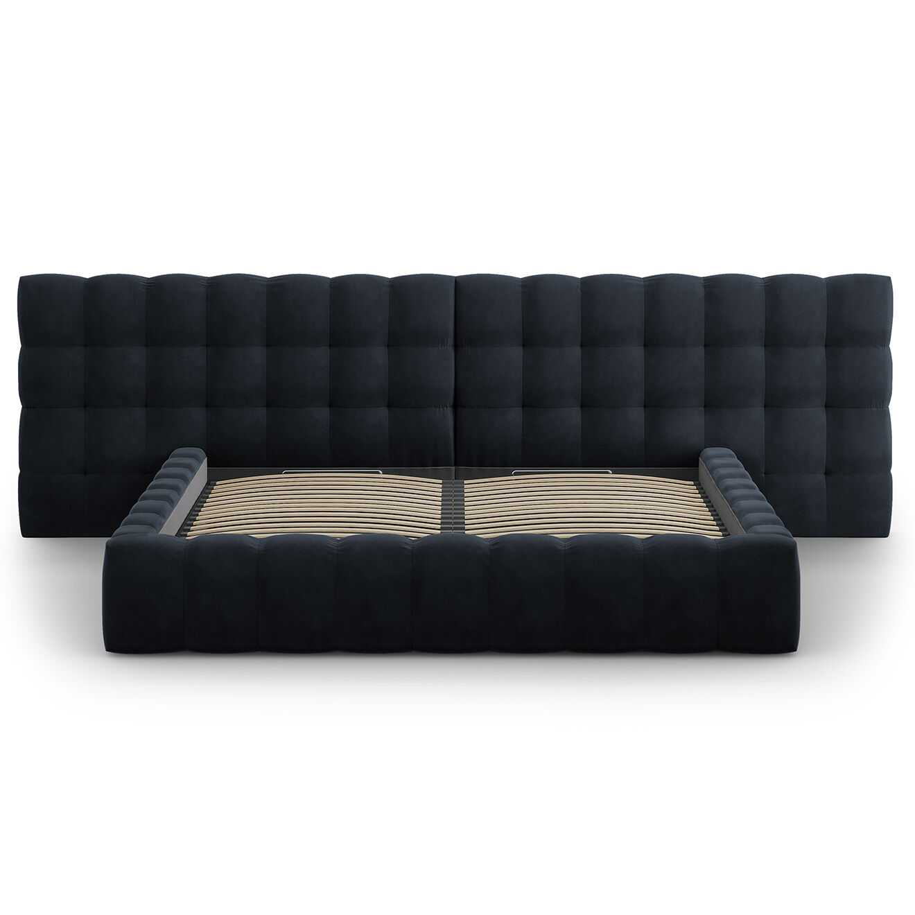 Cosmopolitan Design Lit avec coffre de rangement Bali Velours bleu foncé - 200x200 cm