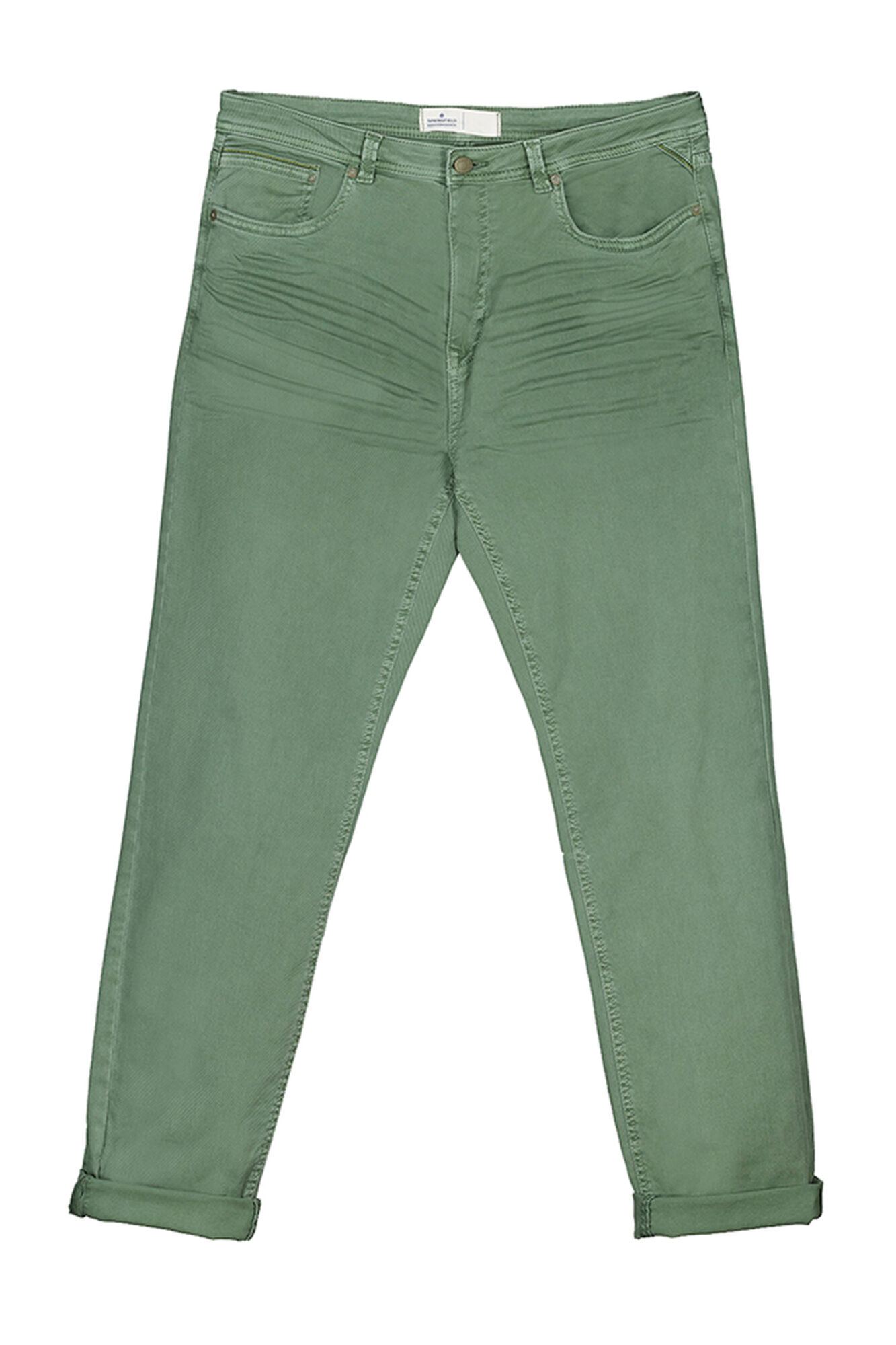 Calça de cinco bolsos com lavagem slim-fit