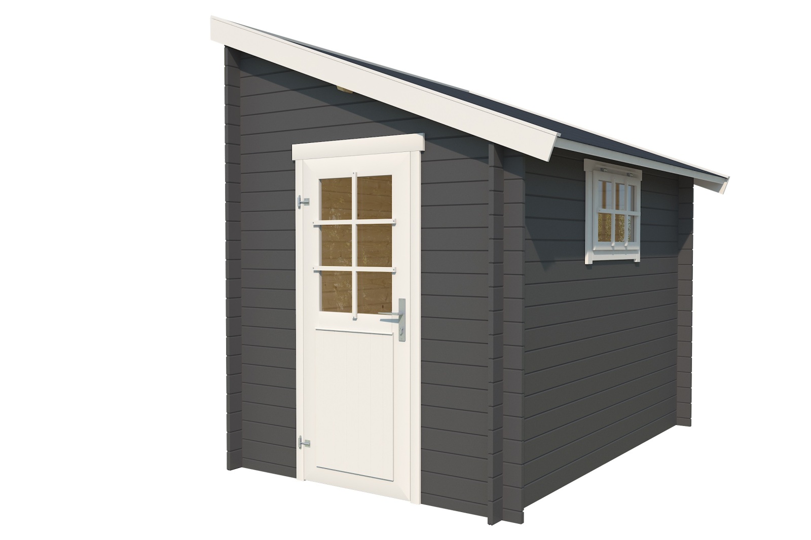 Gartenhaus JURA 2 - carbongrau - Fichte massiv - 180x275 cm