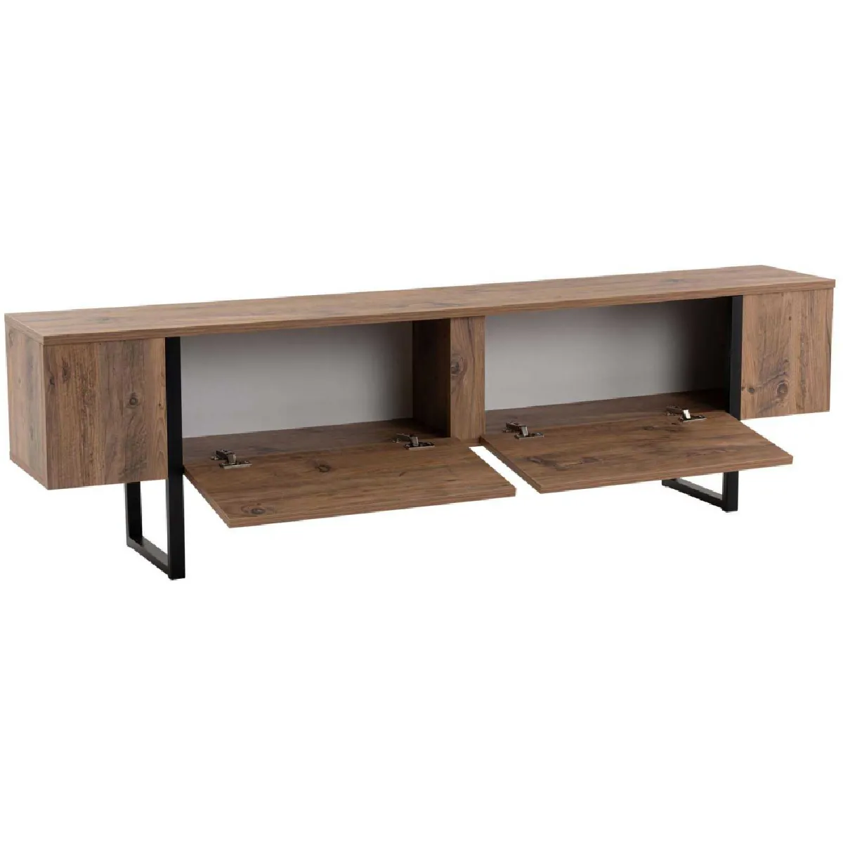 Hanah Home Meuble TV Luxe Pin Noir
