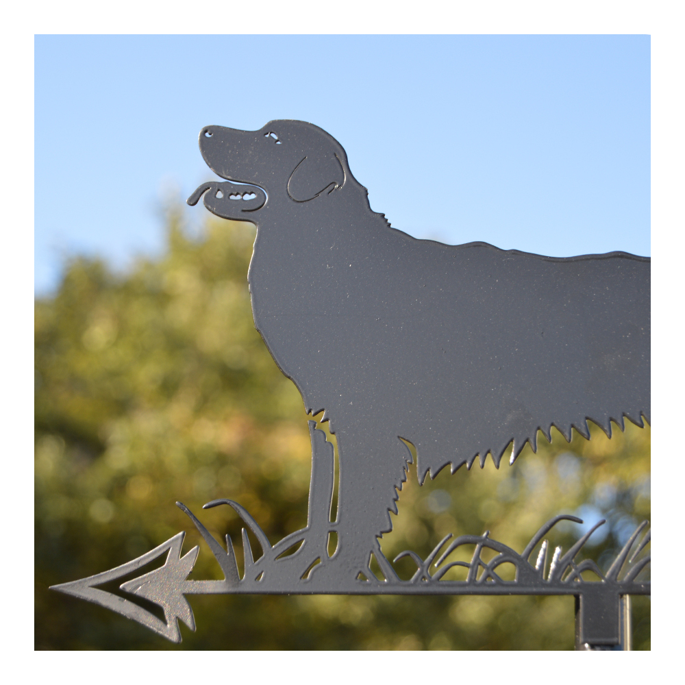 Girouette en acier noir silhouette golden retriever