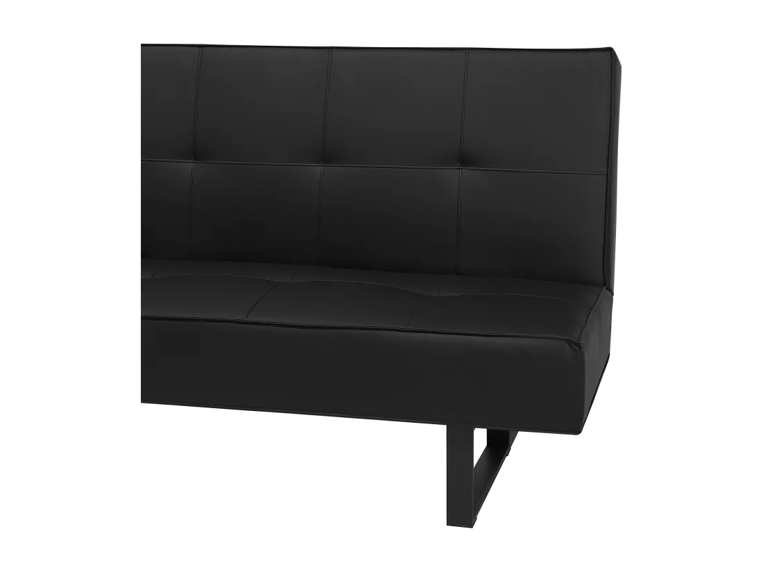 Canapé convertible 3 places en cuir PU noir DERBY PETIT