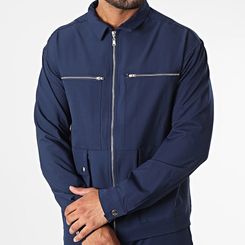 Ensemble Veste Zippée Et Pantalon Cargo KL-2093 Bleu Marine