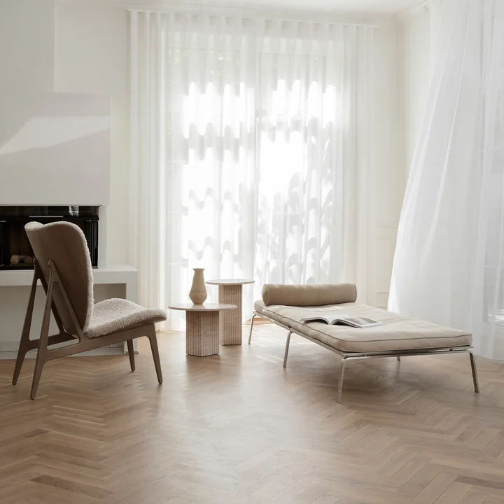 Norr11 - Soho Couchtisch Ø 50 x H 35 cm, Travertin natur