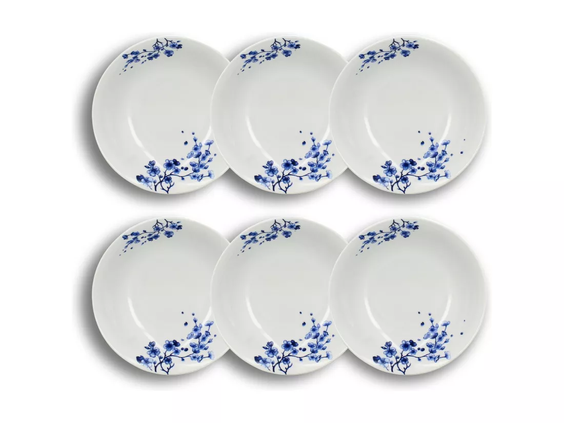 Novastyl - Lot 6 Assiettes Creuses Centauree 21cm En Porcelaine