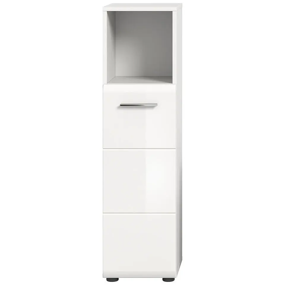 Hioshop Ice badkamerkast 1 deur 1 vak wit hoogglans