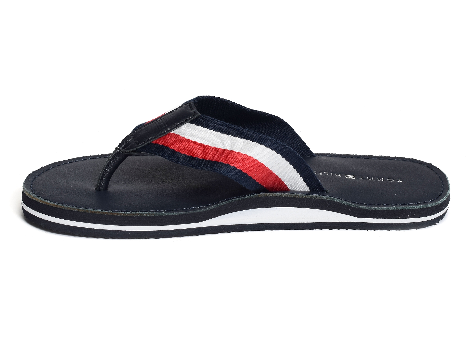 Elevated leather beach sandal 3980 marine