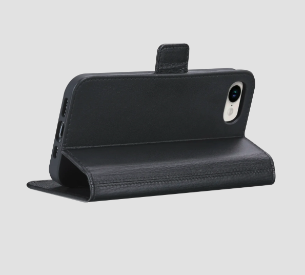 iPhone 16e Echtleder Tasche mit RFID Schutz Copenhagen (COE4GTBL6544) - Schwarz