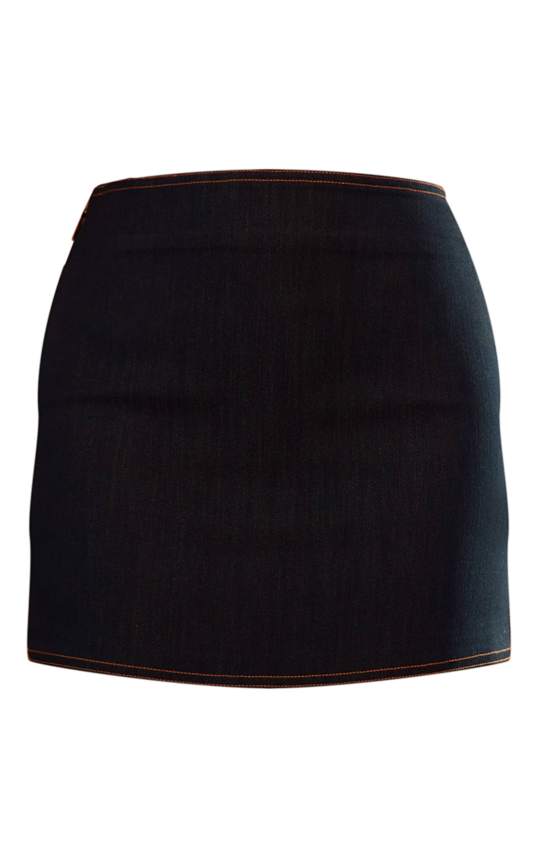 Bleu Jupe Micro Mini Ajustée PLT Label Coordonnée