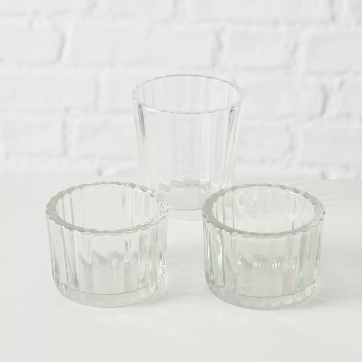 Deko-Tablett 6-tlg. Hyggelig transparent,weiss