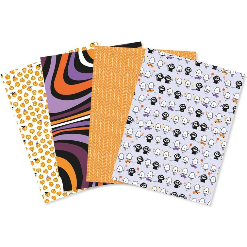 Assortiment 4 papiers foil Halloween - Assortiment