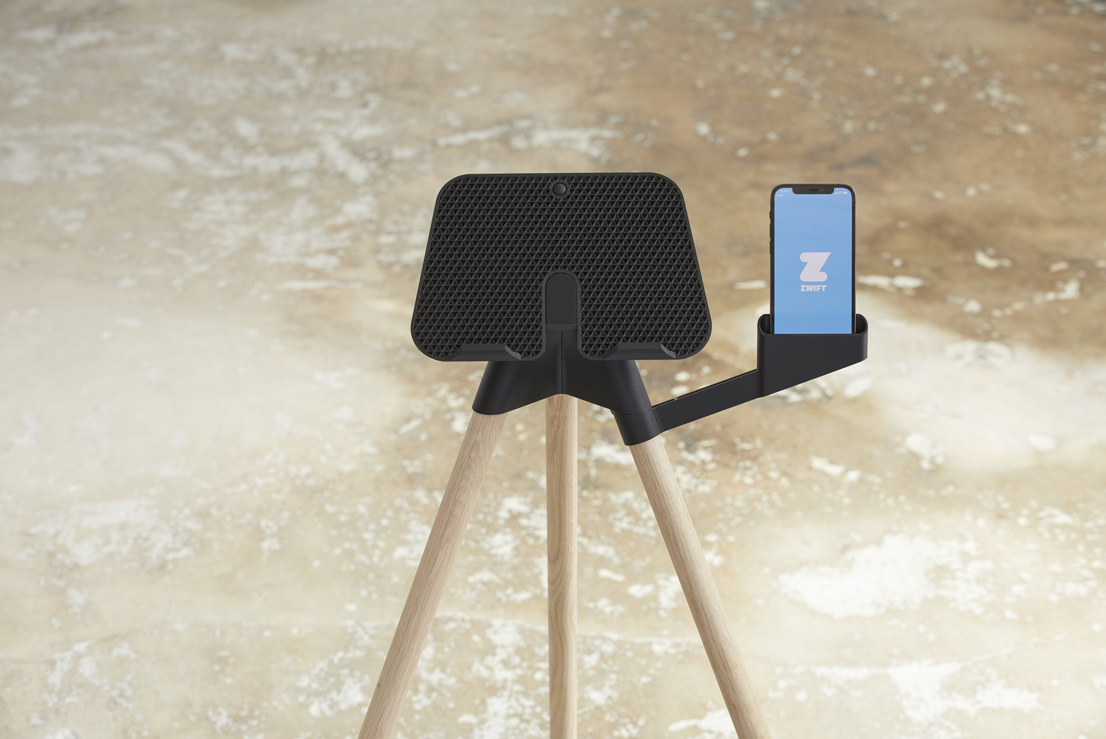 Tons iPad Stand Egetræ med Holder til Smartphone