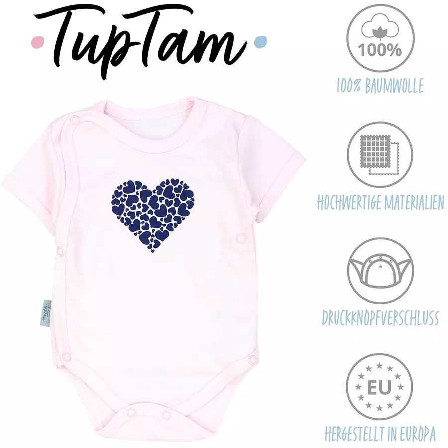 TupTam Baby Mädchen Kurzarm Wickelbody 5er Set rosa Modell 1