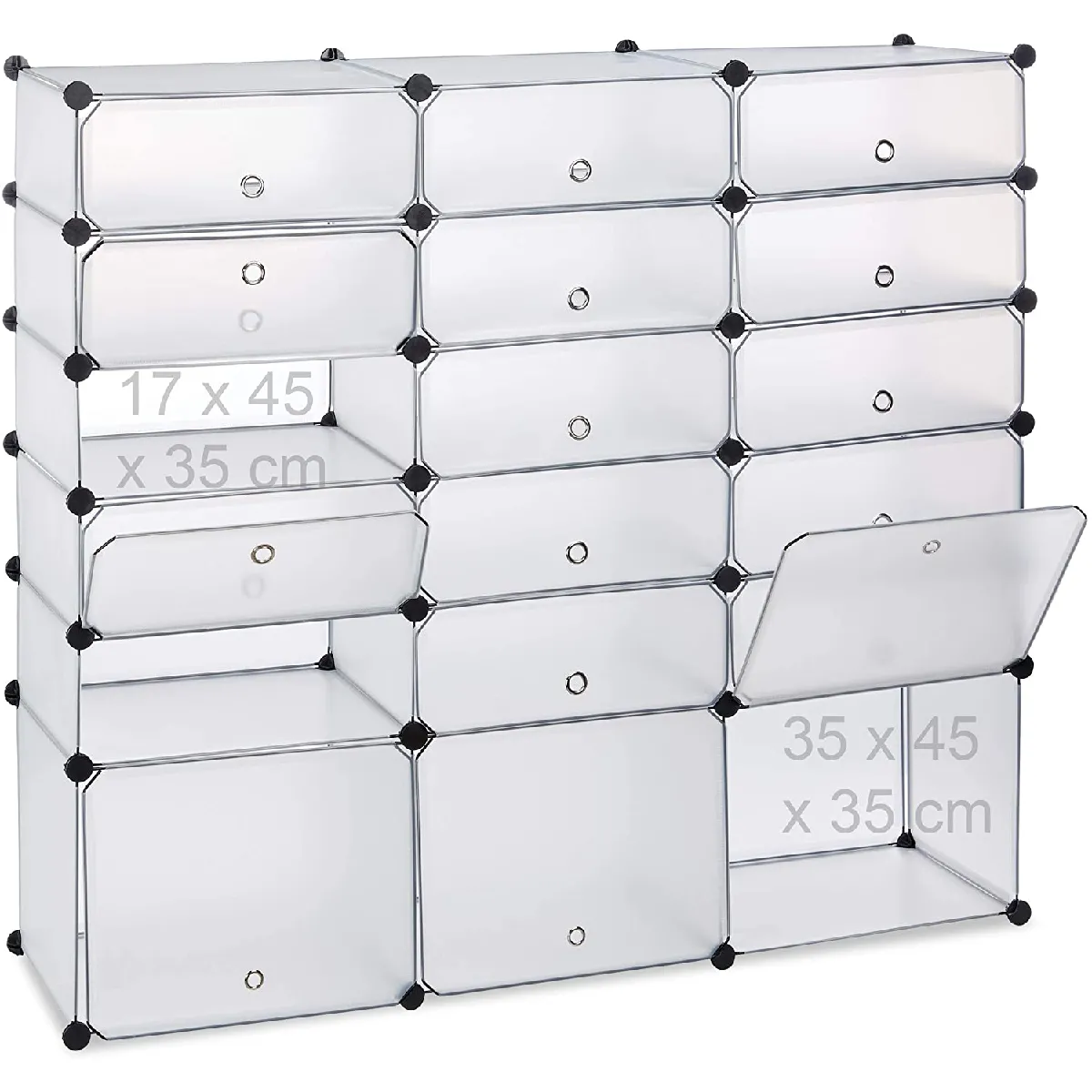 Helloshop26 Meuble Chaussures 18 Casiers - Transparente