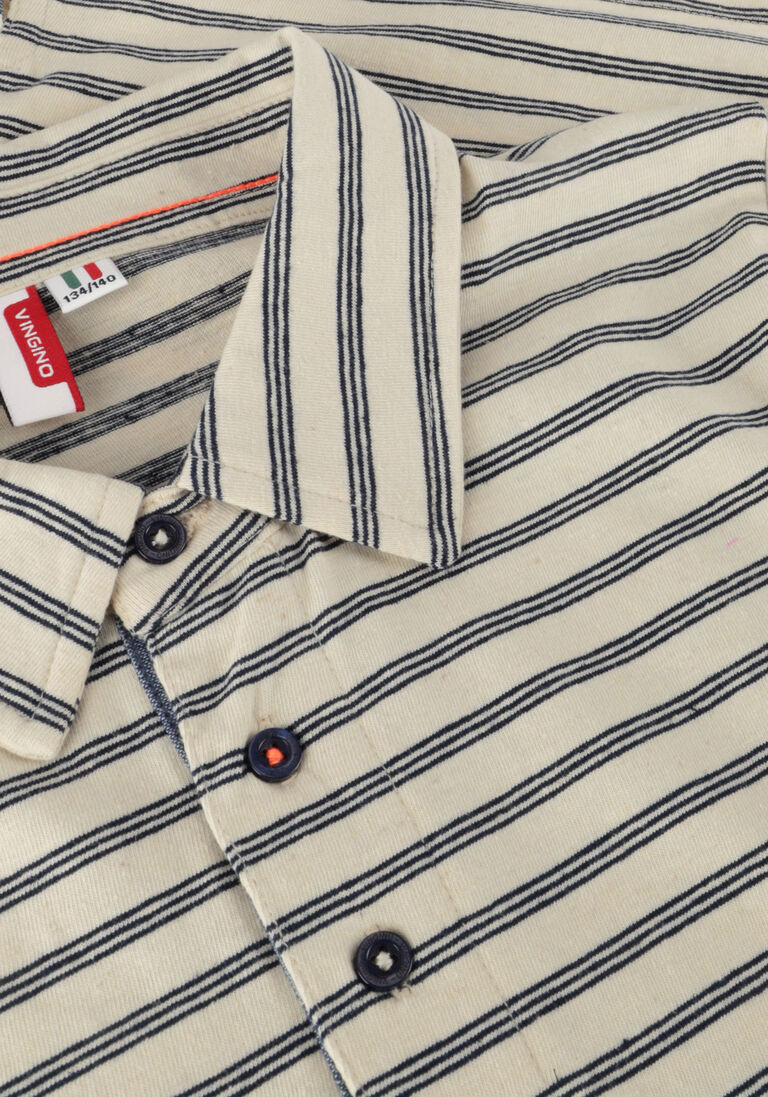 VINGINO blauw/wit gestreepte vingino polo hilo
