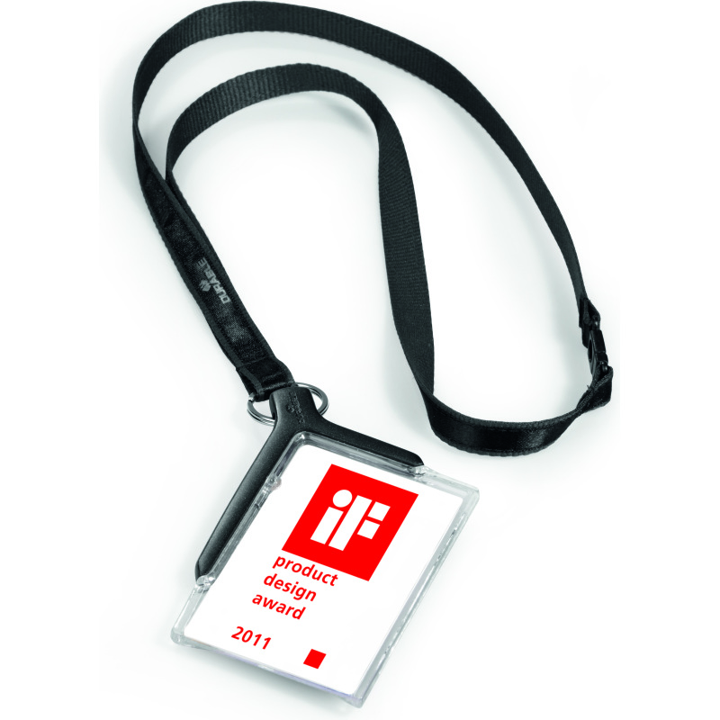 Porte-badge DELUXE pour 1 carte de sécurité avec lacet textile - Boîte de 10