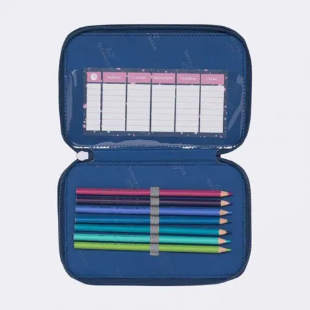 Beckmann 3-Fächrige Federmappe, Forest Deer Blue
