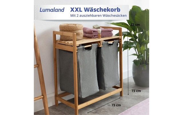 Lumaland Wäschekorb »Bambus 60 l«