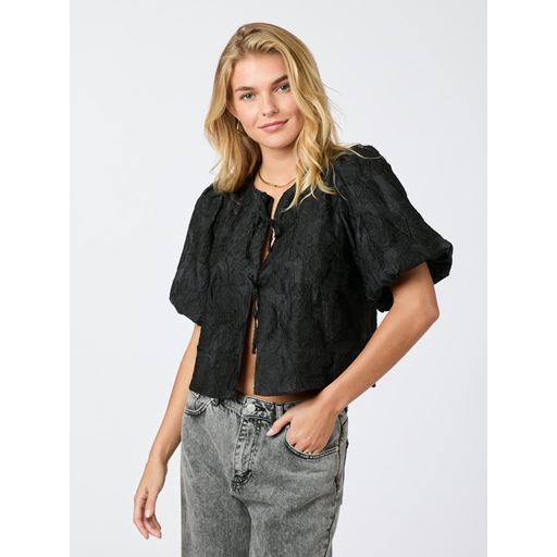 Neo Noir Aska Jacquard Bluse, Black, 40