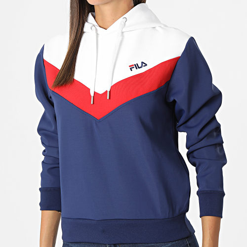 Sweat Capuche Femme FAW0273 Bleu Marine Blanc Rouge