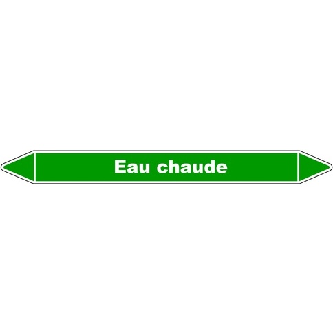 Marqueur de Tuyauterie - Eau chaude - NFX 08-105 - Vinyle Laminé