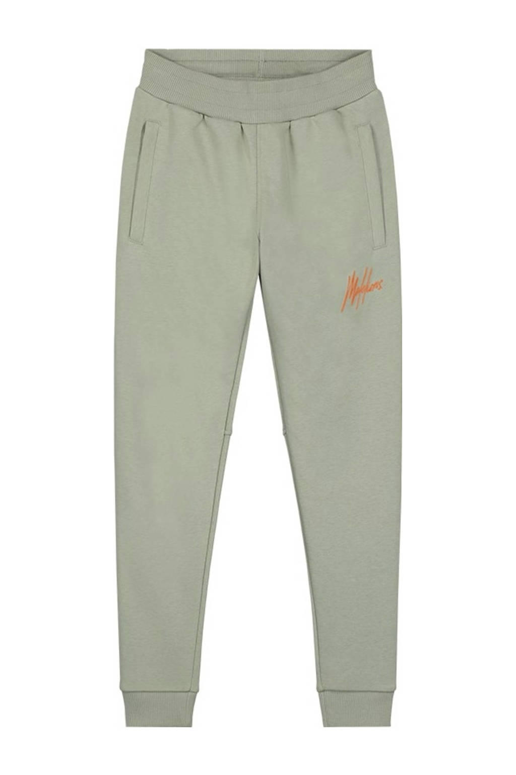 Malelions joggingbroek Striped Signature saliegroen/oranje