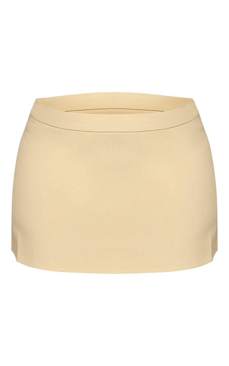 Vert Sauge Jupe Micro Mini Ajustée En Tissu Tissé Avec Détail Nœud - Ensemble Grande Taille