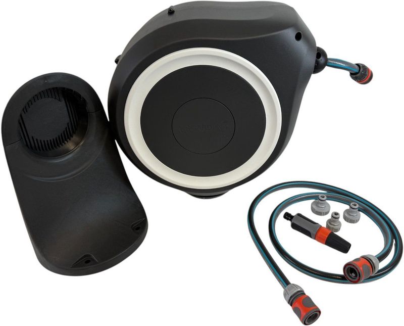 Gardena Wandslangenbox RollUp S 15 m Wit - Tuinaccessoire met Automatisch Oprolsysteem