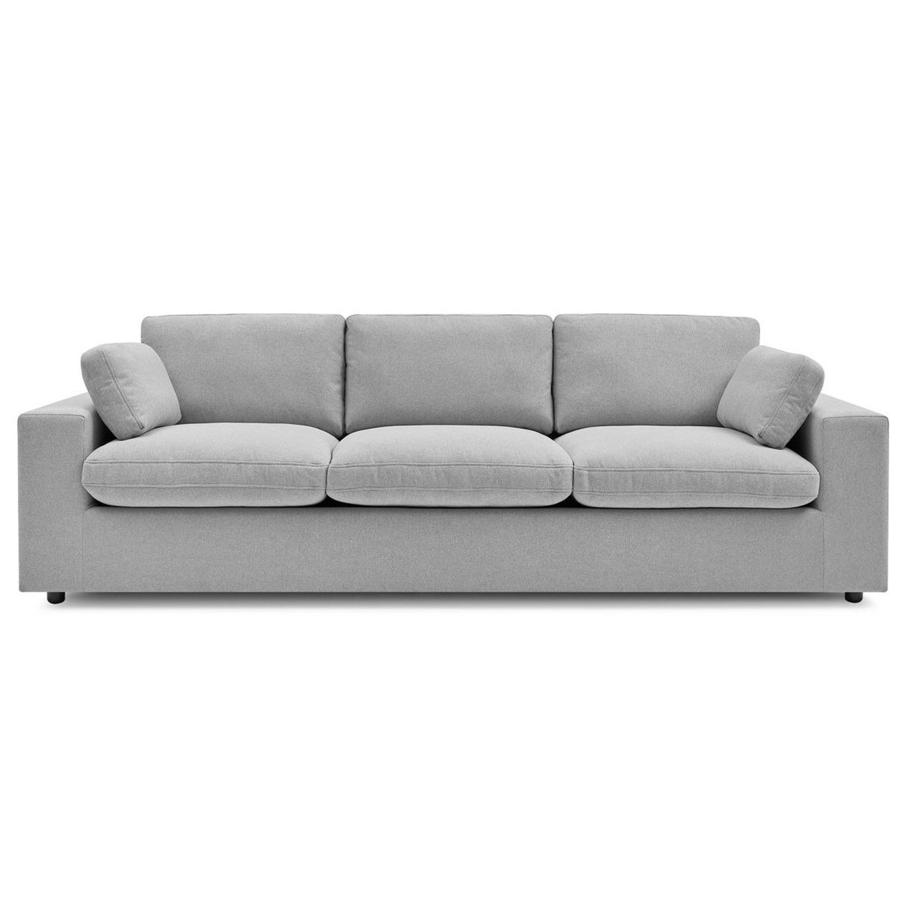 Bobochic Canapé droit fixe 3 places belair gris clair - 250x93x80 cm