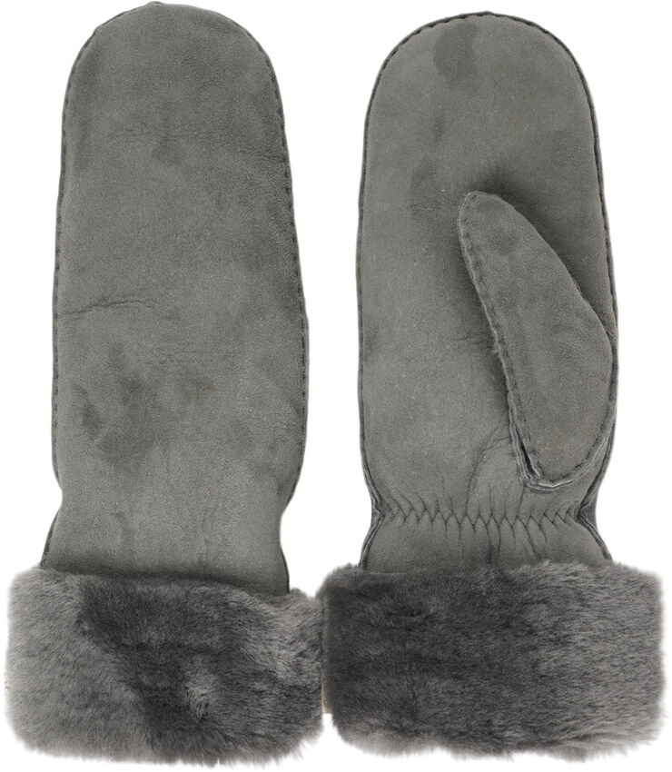 Lovelies CIMA - LONG SHEARLING MITTEN W/ SHEARLING CUFF Dark grey