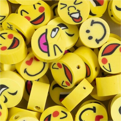Figurperler - Smiley - Ø 10 MM - Hulstr. 1,5 MM - 60 Stk