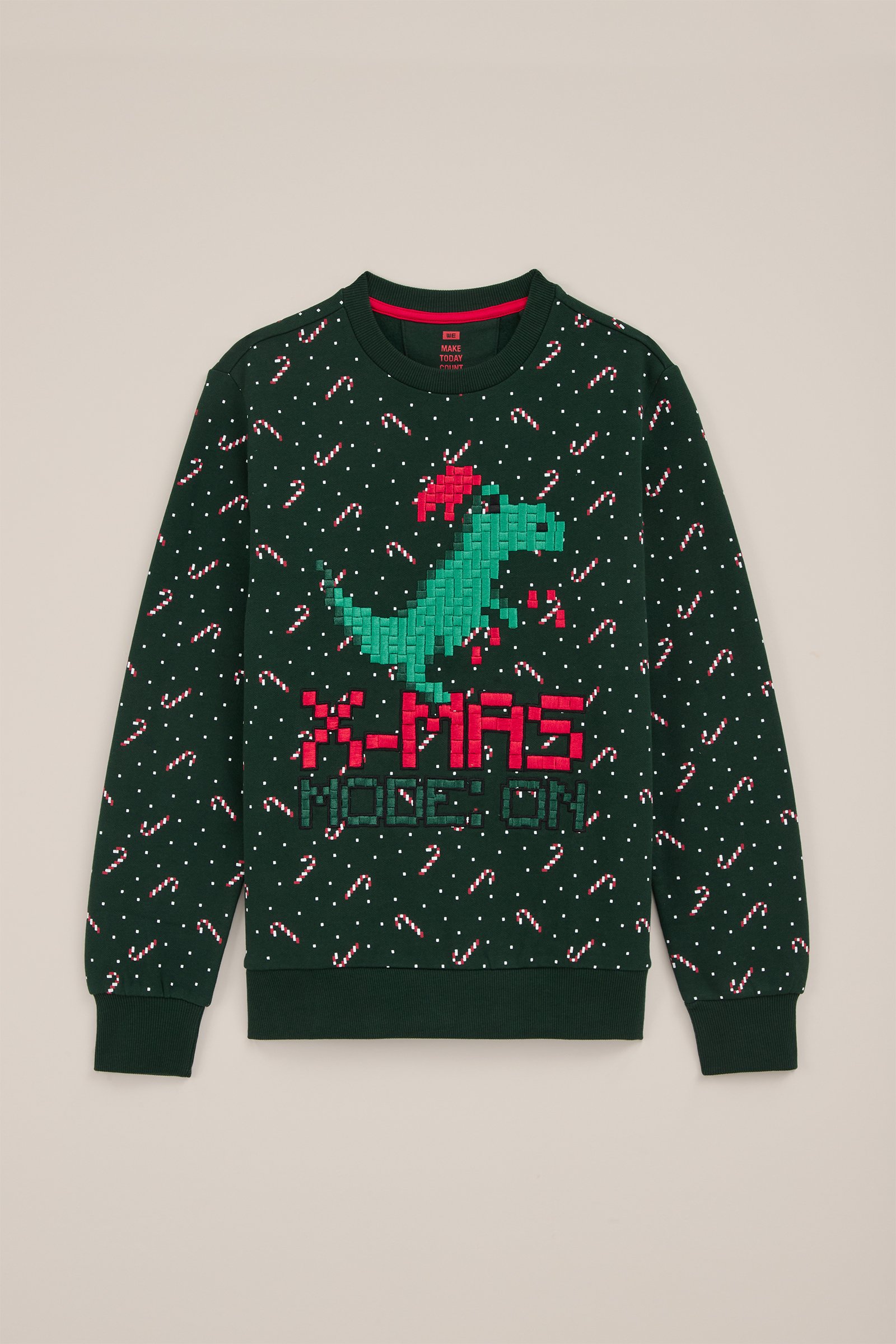 Jongens trui met kerst dessin WE Fashion Donkergroen