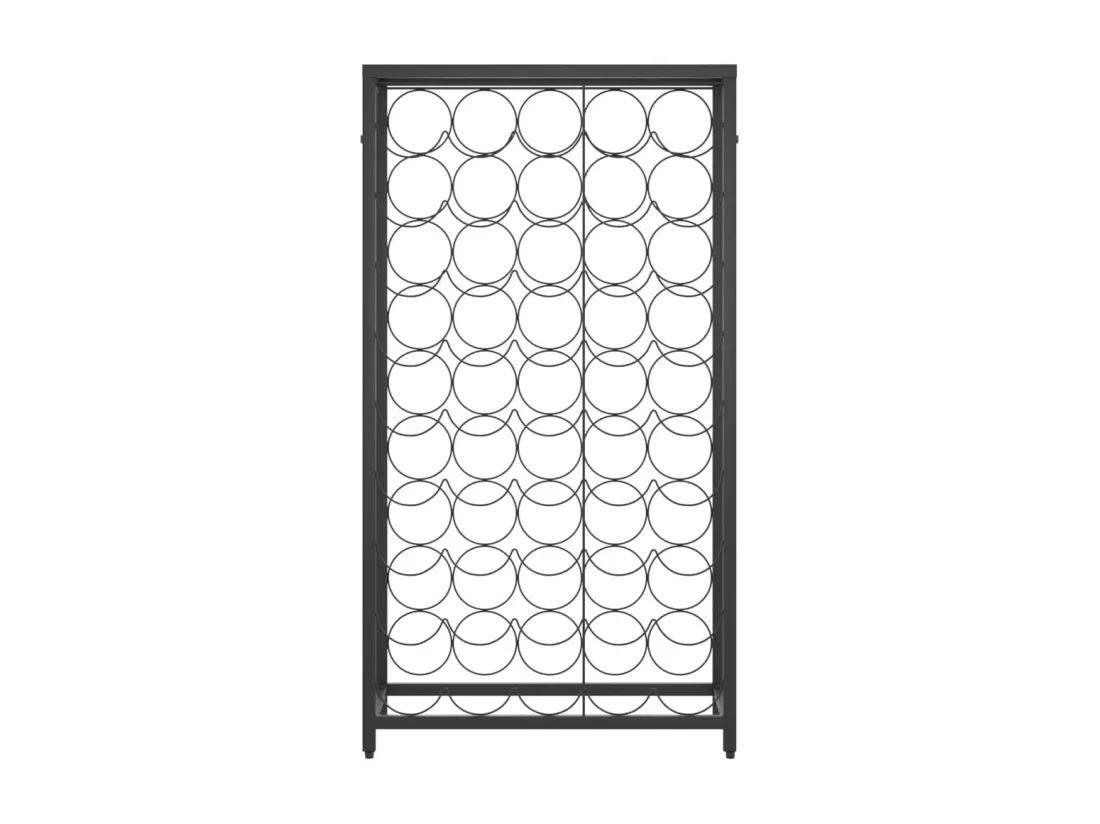 Casier à bouteilles de 45 bouteilles noir 54x18x100 fer forgé