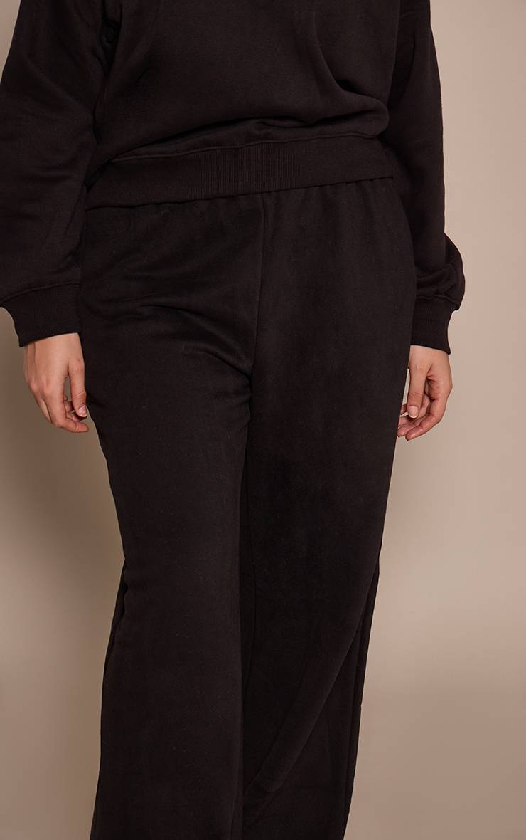Bleu Nuit Pantalon De Jogging Droit En Molleton De Coton Grande Taille