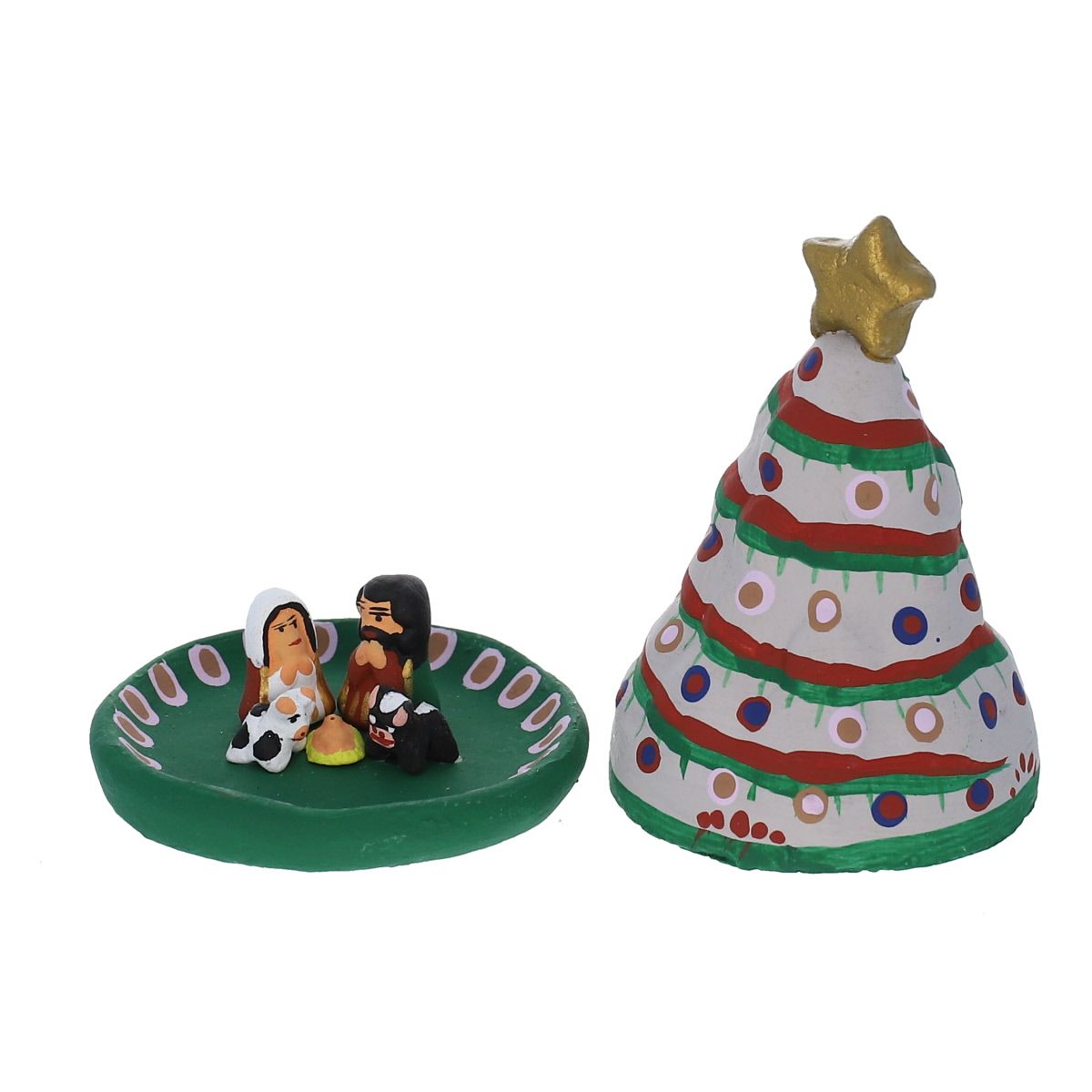 Crèche miniature traditionnelle en terre cuite From the Mayan people to you
