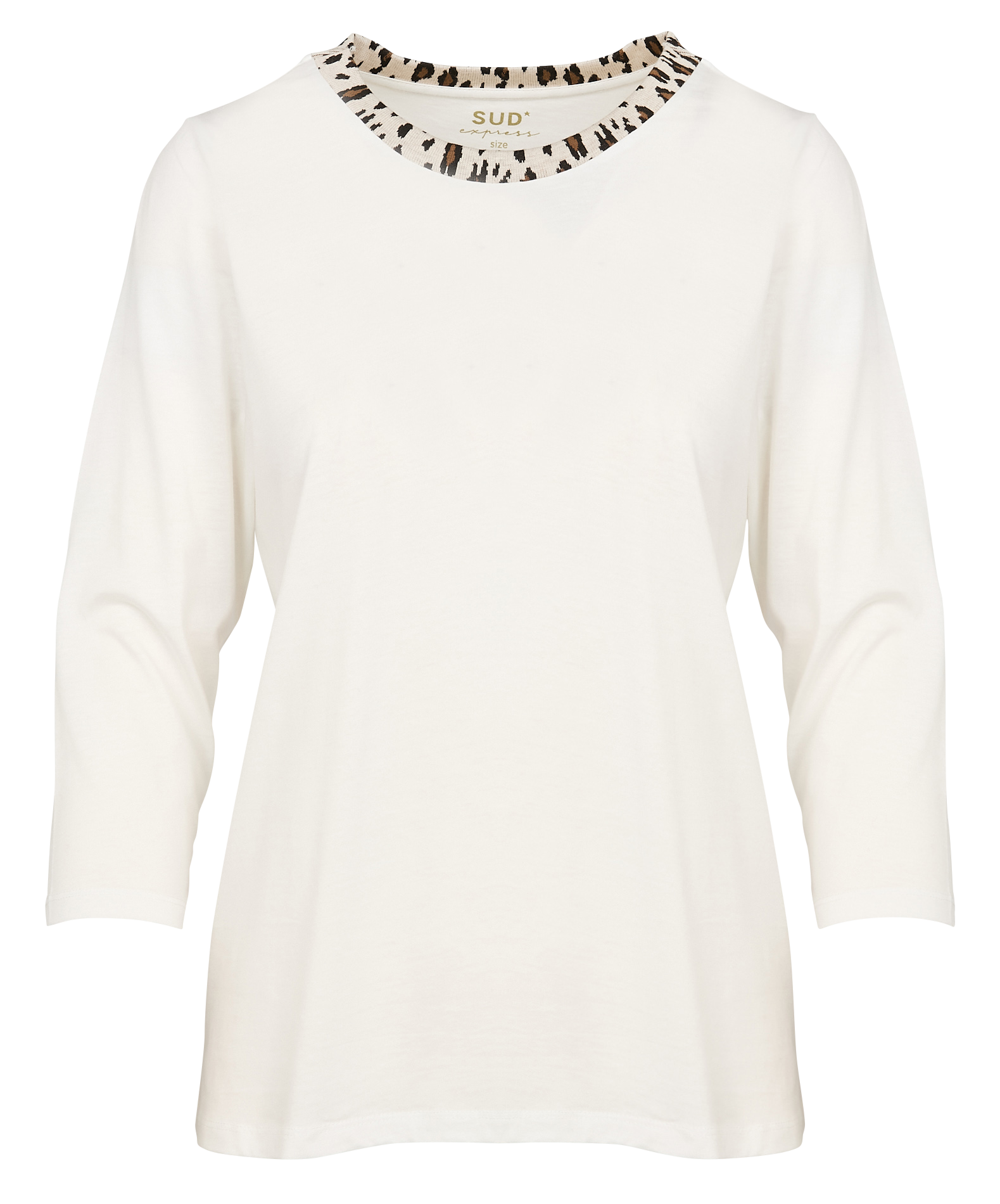 THILDA - Tee-shirt col rond en coton mélangé | Blanc